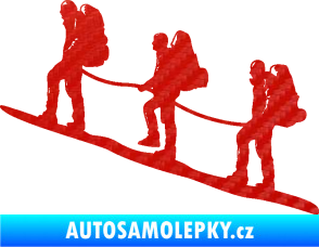 Samolepka Horolezci levá 3D karbon červený