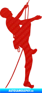 Samolepka Horolezec 001 pravá 3D karbon červený