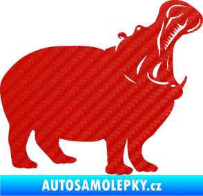 Samolepka Hroch 002 pravá 3D karbon červený