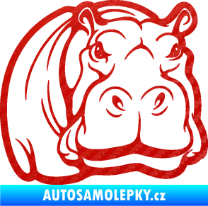 Samolepka Hroch 004 pravá 3D karbon červený
