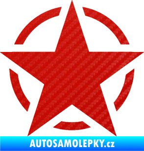 Samolepka Hvězda US Army 001 3D karbon červený