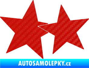 Samolepka Hvězdy 002 levá spojené 3D karbon červený