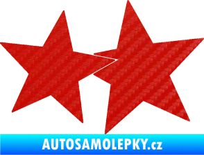 Samolepka Hvězdy 002 pravá spojené 3D karbon červený