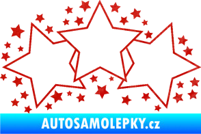 Samolepka Hvězdy a hvězdičky dekor 3D karbon červený