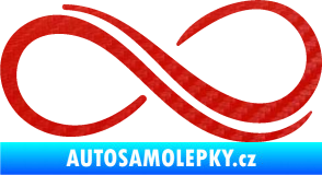 Samolepka Infinity 001 pravá symbol nekonečno 3D karbon červený
