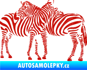 Samolepka Interiér 019 levá zebry 3D karbon červený