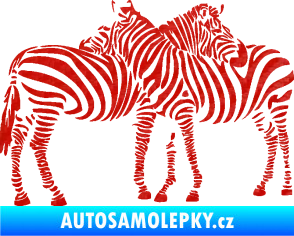 Samolepka Interiér 019 pravá zebry 3D karbon červený