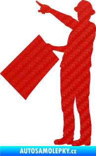 Samolepka Inženýr 001 levá 3D karbon červený
