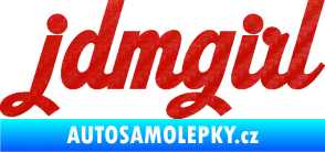 Samolepka Jdm girl 002 nápis 3D karbon červený