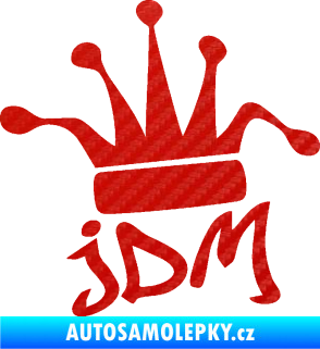 Samolepka JDM koruna 002 king 3D karbon červený