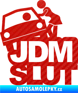 Samolepka JDM Slut 001 3D karbon červený