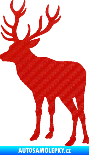 Samolepka Jelen 003 levá 3D karbon červený