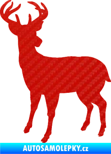 Samolepka Jelen 004 levá 3D karbon červený