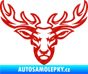 Samolepka Jelen 006 3D karbon červený