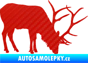 Samolepka Jelen 008 pravá 3D karbon červený