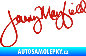 Samolepka Podpis Jeremy Mayfield  3D karbon červený