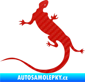 Samolepka Ještěrka 004 levá 3D karbon červený