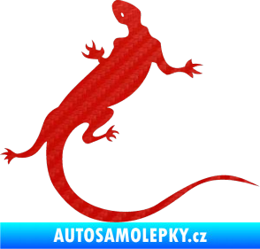 Samolepka Ještěrka 004 pravá 3D karbon červený