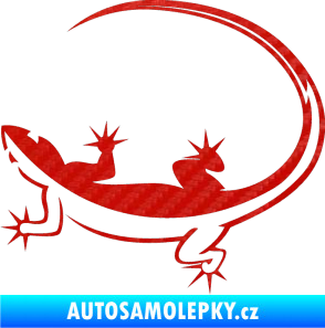 Samolepka Ještěrka 010 levá 3D karbon červený
