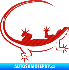 Samolepka Ještěrka 010 pravá 3D karbon červený