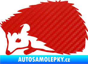 Samolepka Ježek 002 levá 3D karbon červený