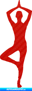 Samolepka Jóga 003 levá 3D karbon červený