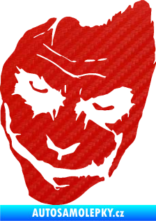 Samolepka Joker 002 levá tvář 3D karbon červený