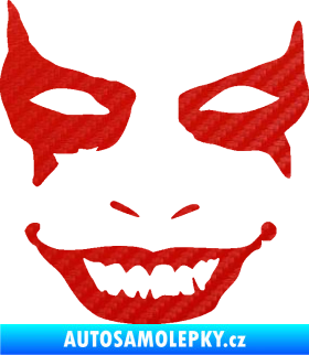 Samolepka Joker 004 tvář levá 3D karbon červený