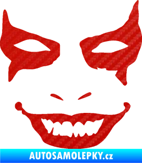 Samolepka Joker 004 tvář pravá 3D karbon červený