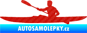 Samolepka Kajakář 003 levá 3D karbon červený