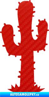 Samolepka Kaktus 001 levá 3D karbon červený