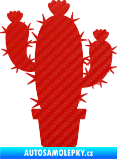 Samolepka Kaktus 003 levá 3D karbon červený