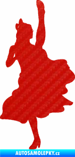 Samolepka Kankán 001 pravá tanečnice 3D karbon červený