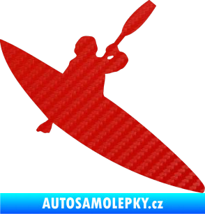 Samolepka Kanoista 001 pravá 3D karbon červený