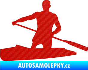 Samolepka Kanoista 002 levá 3D karbon červený