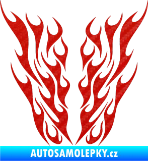 Samolepka Kapota 012 plameny 3D karbon červený