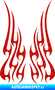 Samolepka Kapota 019 plameny 3D karbon červený