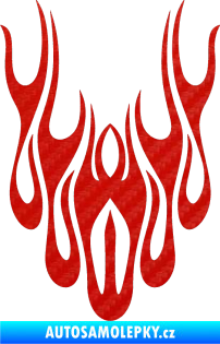 Samolepka Kapota 029 plameny 3D karbon červený