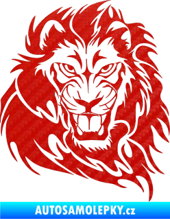 Samolepka Kapota 034 lev pravá 3D karbon červený