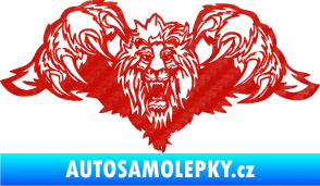 Samolepka Kapota 041 lev 3D karbon červený