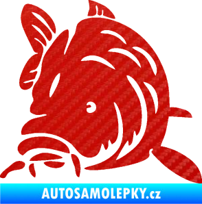 Samolepka Kapr 002 levá 3D karbon červený