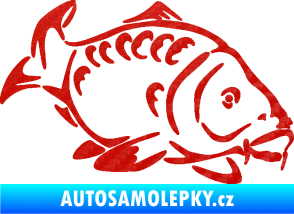 Samolepka Kapr 006 pravá 3D karbon červený