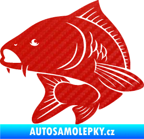 Samolepka Kapr 008 levá 3D karbon červený