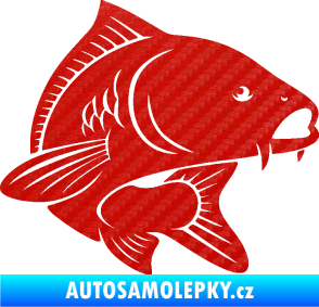 Samolepka Kapr 008 pravá 3D karbon červený