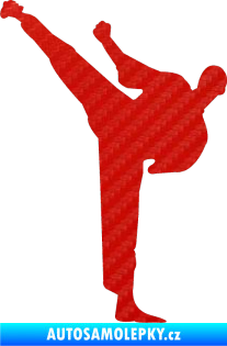 Samolepka Karate 001 levá 3D karbon červený