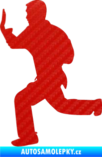 Samolepka Karate 002 levá 3D karbon červený