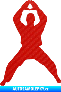 Samolepka Karate 003 levá 3D karbon červený