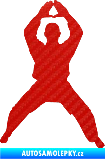 Samolepka Karate 003 pravá 3D karbon červený