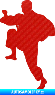 Samolepka Karate 007 levá 3D karbon červený