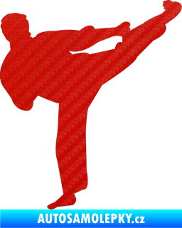Samolepka Karate 008 pravá 3D karbon červený